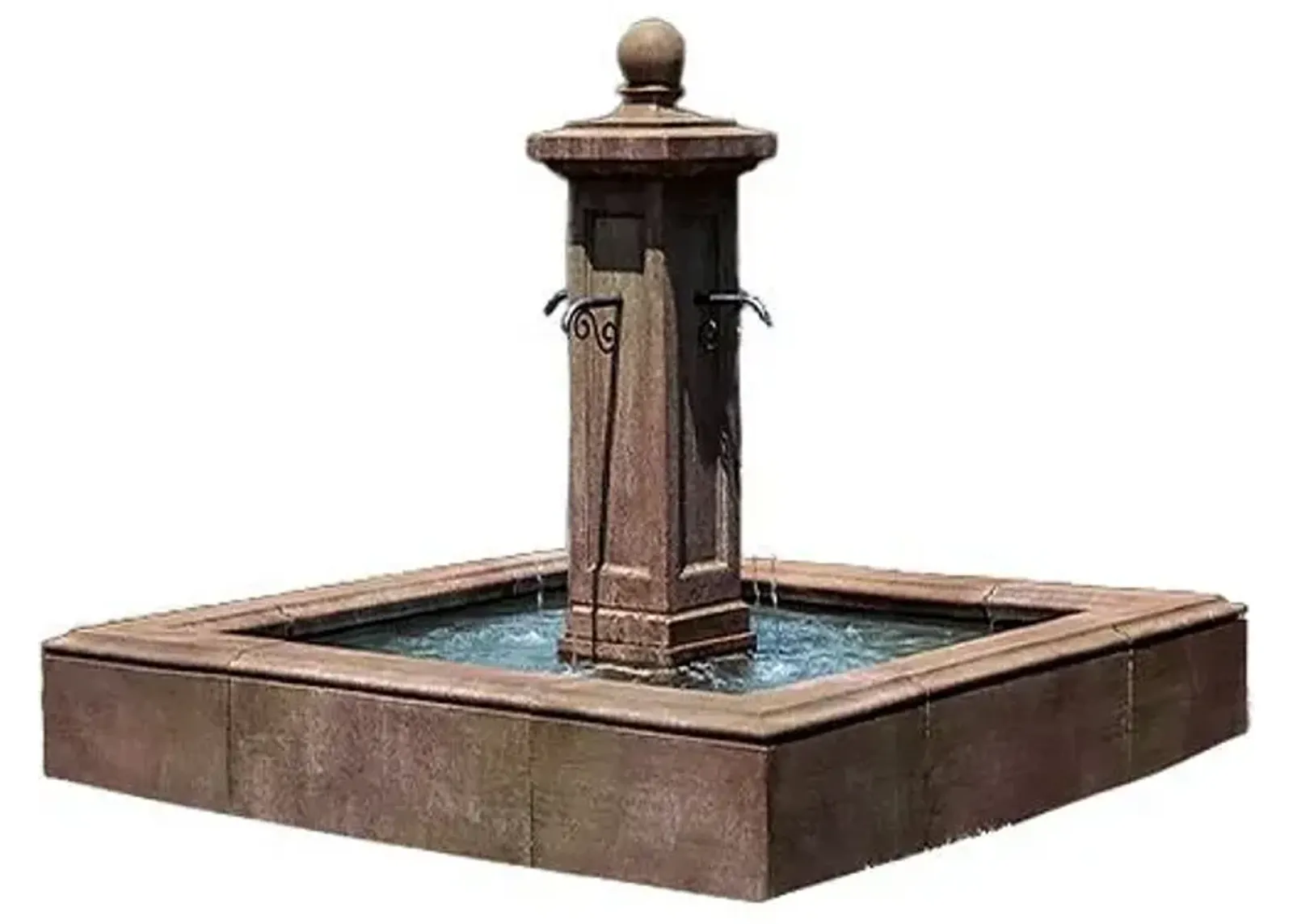 68" Luberon Estate Fountain - Aged Limestone - Campania International - Brown