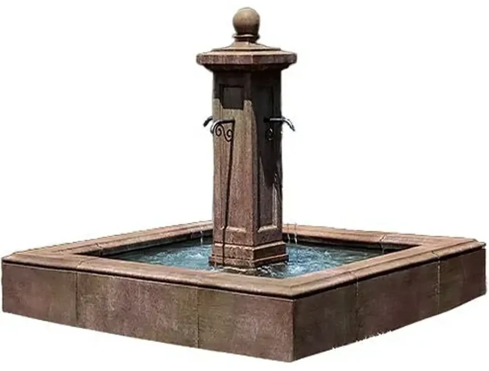 68" Luberon Estate Fountain - Aged Limestone - Campania International - Brown