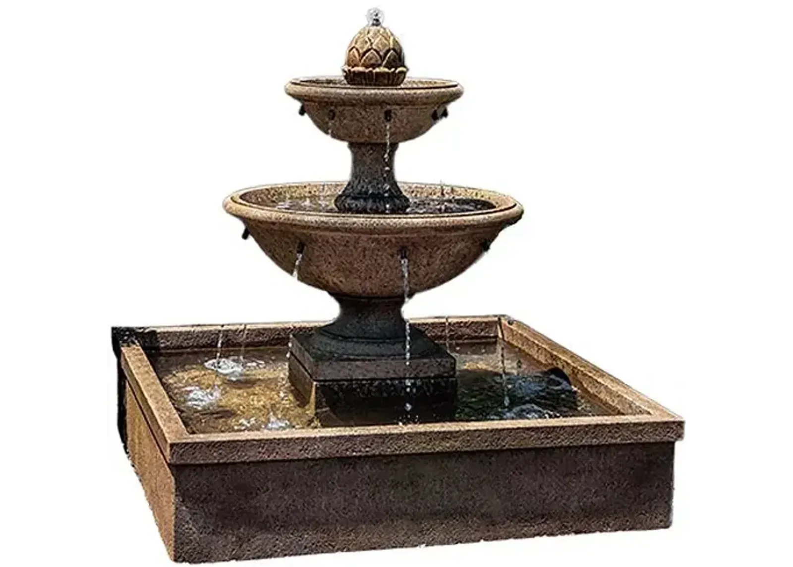 50" La Mirande Fountain - Aged Limestone - Campania International - Brown