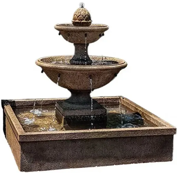 50" La Mirande Fountain - Aged Limestone - Campania International - Brown