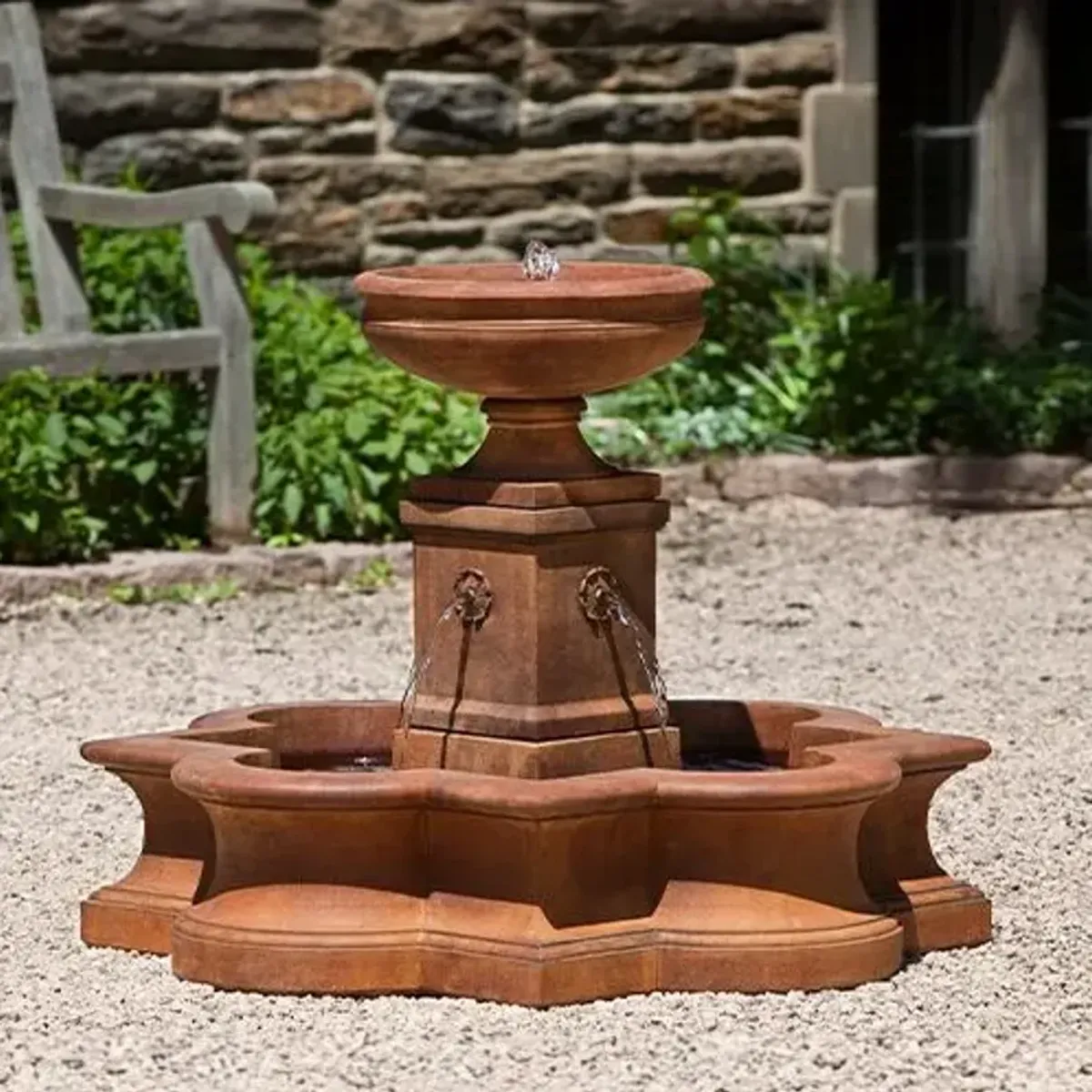 31" Beauvais Fountain - Ferro Rustic Nuovo - Campania International - Orange