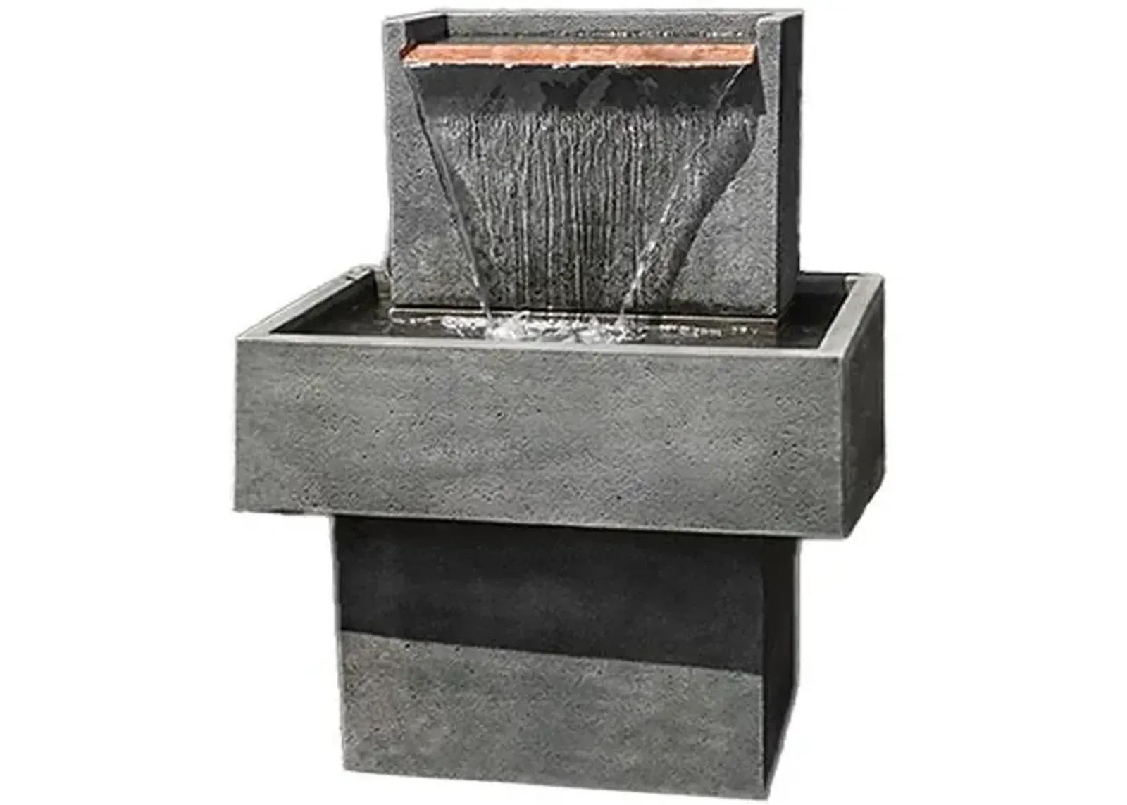 39" Falling Water 1 Fountain - Alpine Stone - Campania International - Gray