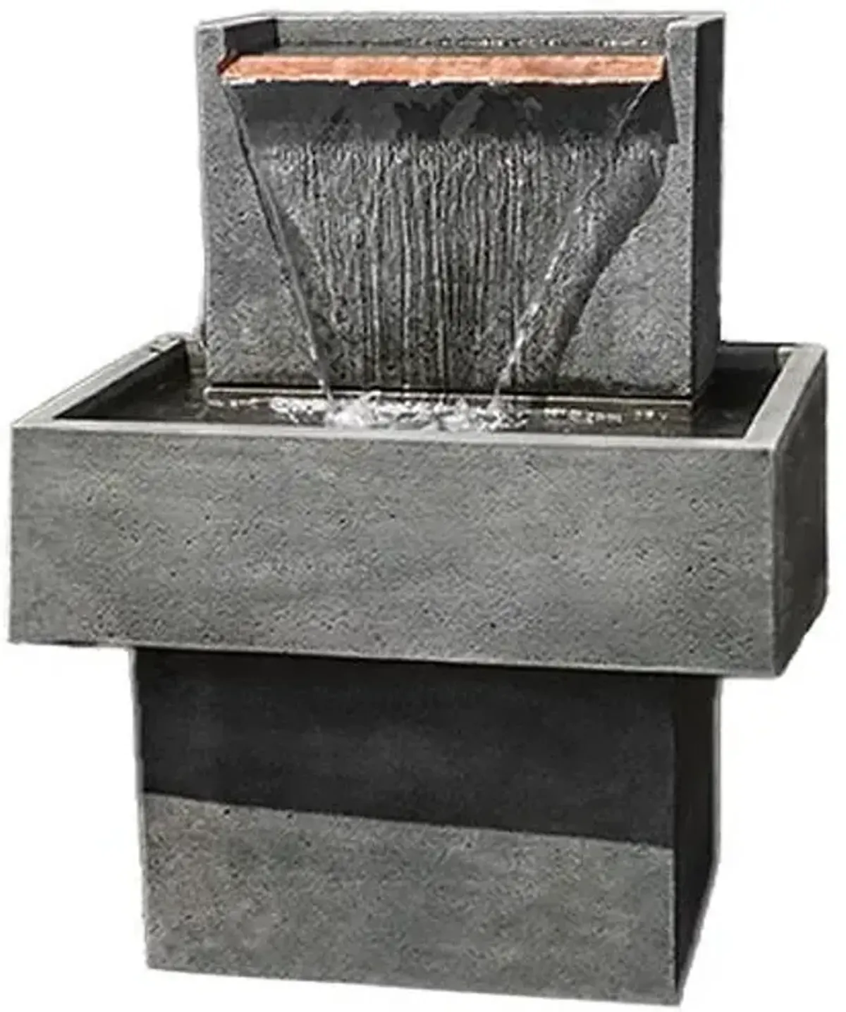 39" Falling Water 1 Fountain - Alpine Stone - Campania International - Gray