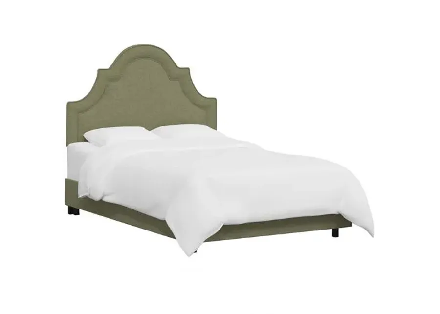 Kennedy Arched Bed - Textured Linen - Green