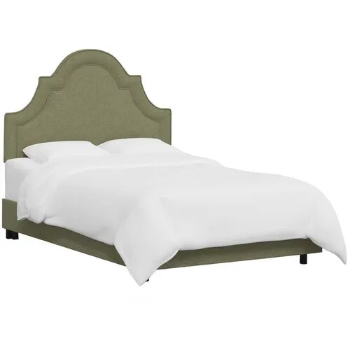 Kennedy Arched Bed - Textured Linen - Green