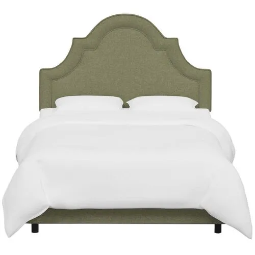 Kennedy Arched Bed - Textured Linen - Green