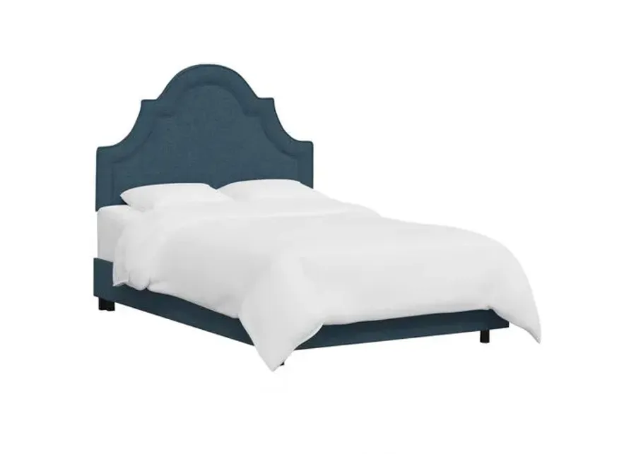 Kennedy Arched Bed - Textured Linen - Blue