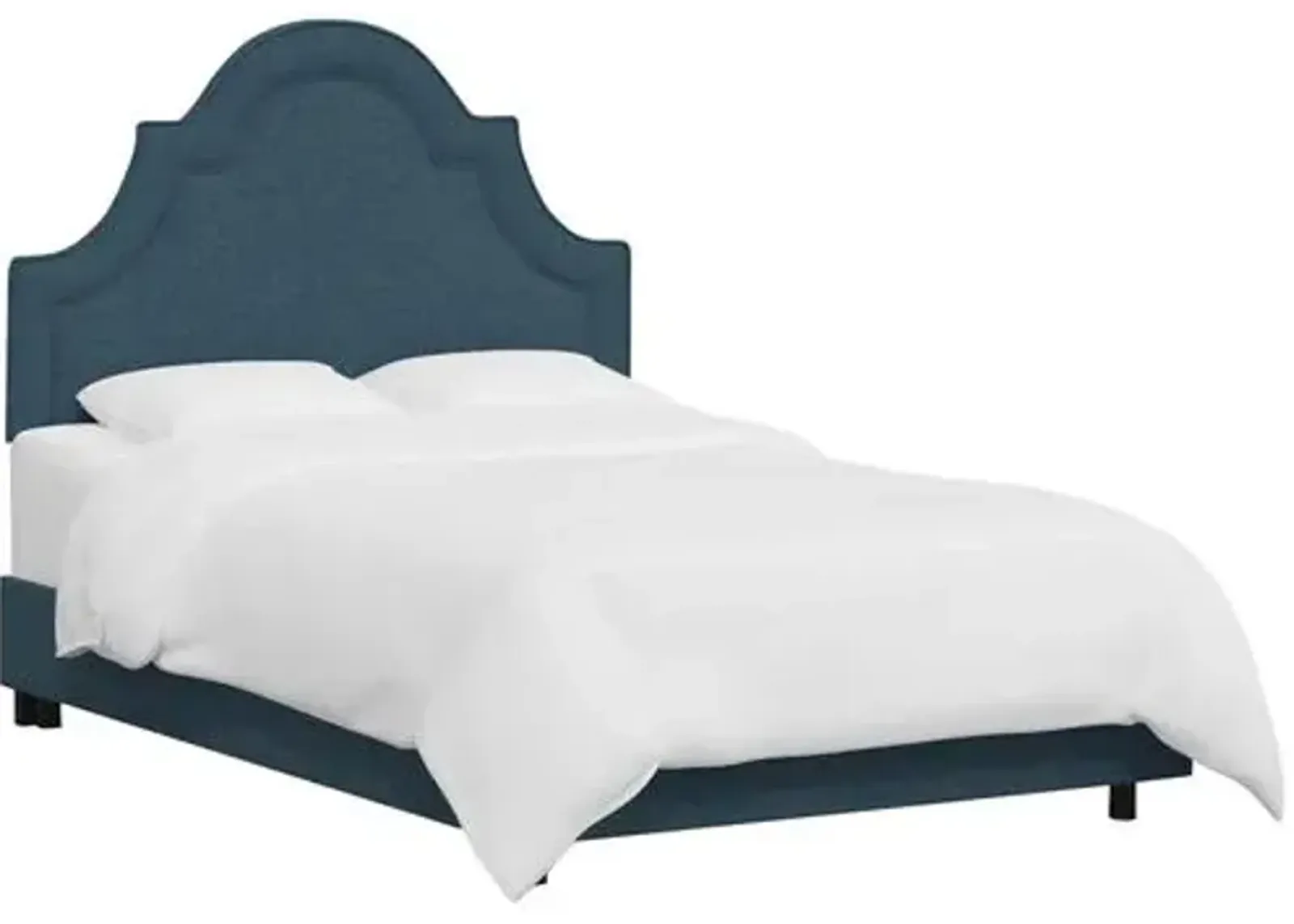 Kennedy Arched Bed - Textured Linen - Blue