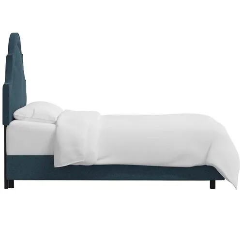 Kennedy Arched Bed - Textured Linen - Blue