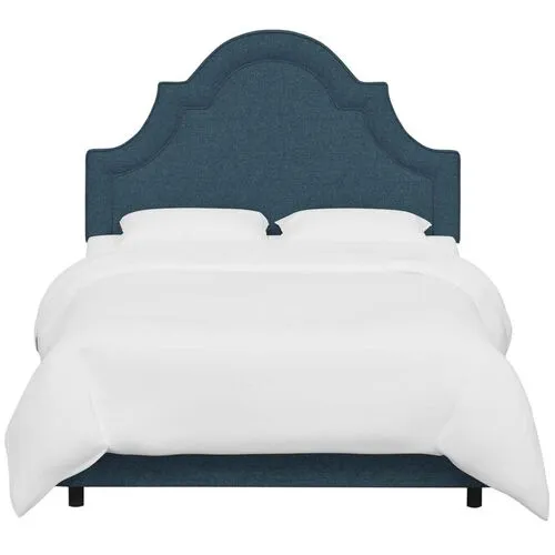 Kennedy Arched Bed - Textured Linen - Blue