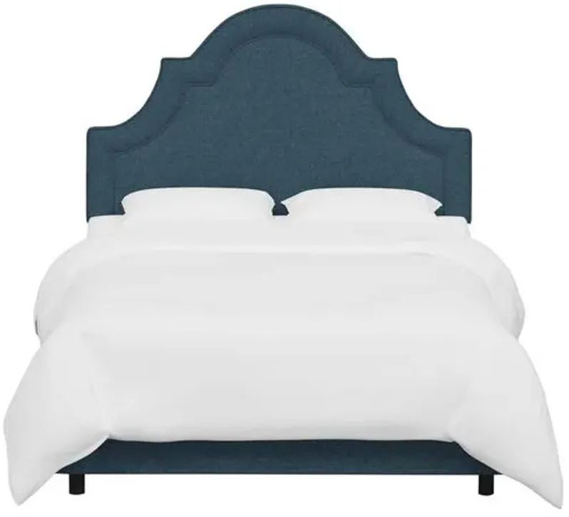 Kennedy Arched Bed - Textured Linen - Blue