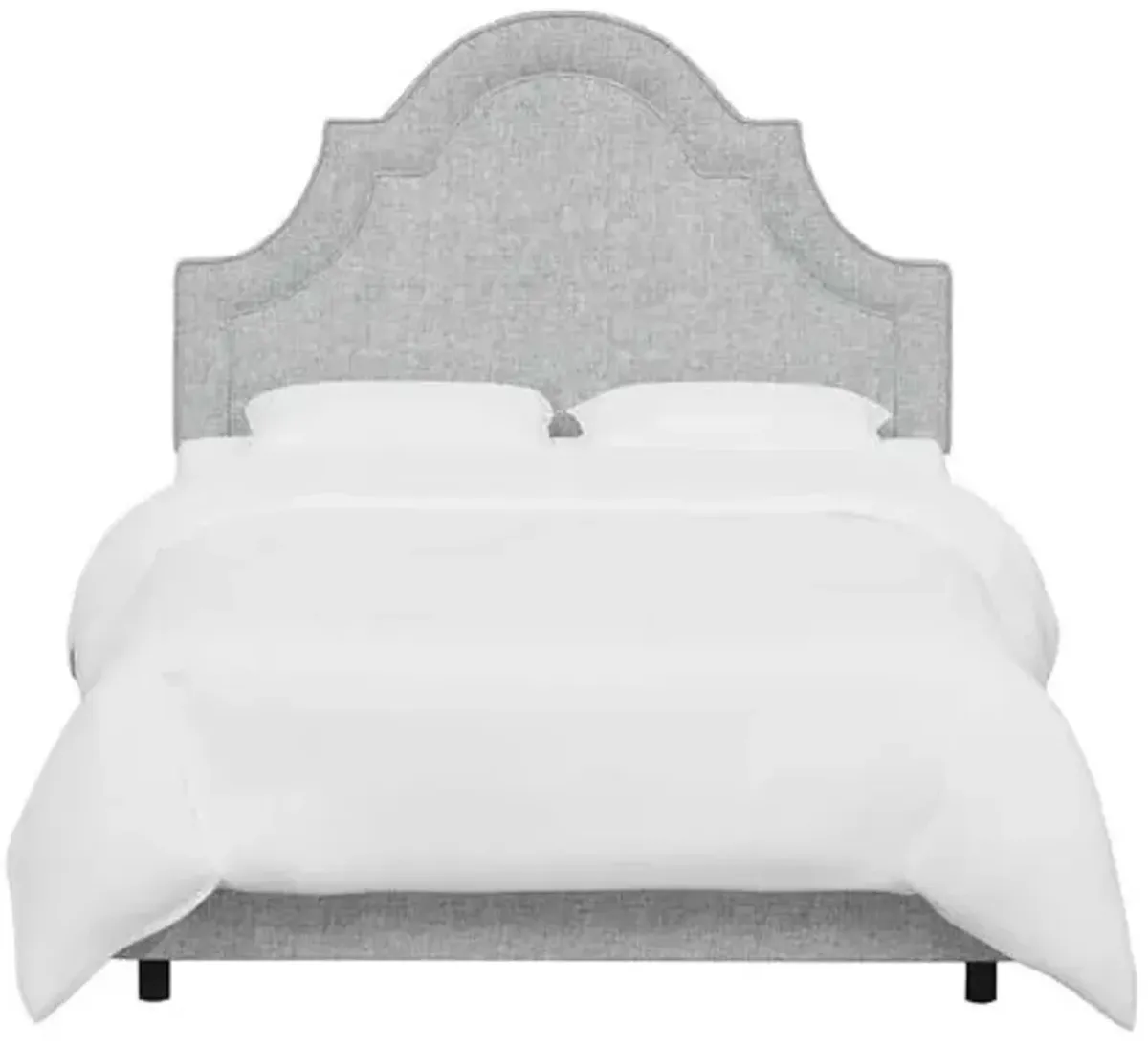 Kennedy Arched Bed - Textured Linen - Gray