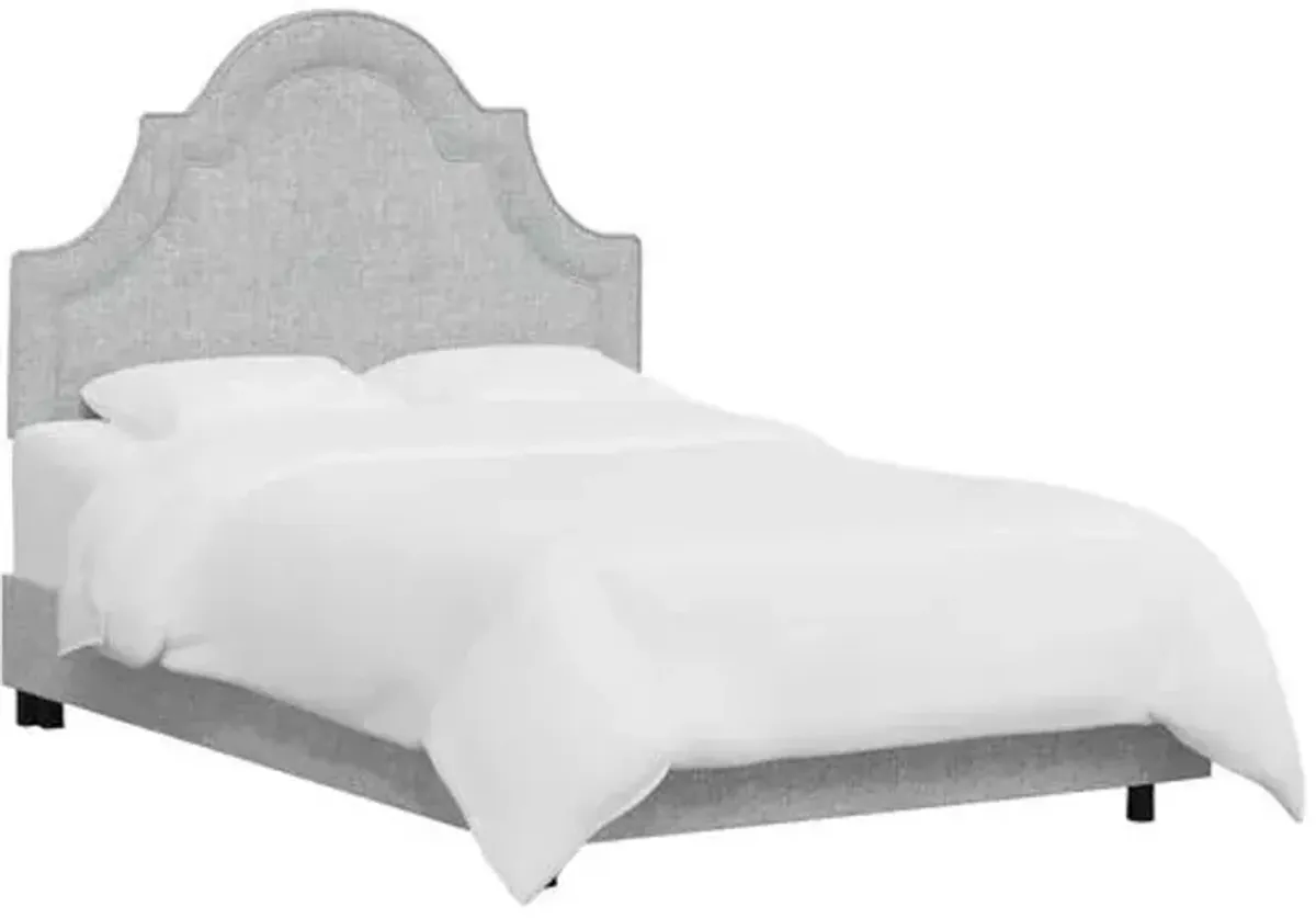 Kennedy Arched Bed - Textured Linen - Gray