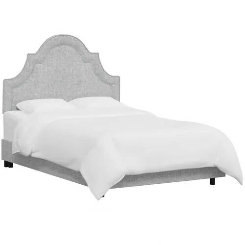 Kennedy Arched Bed - Textured Linen - Gray