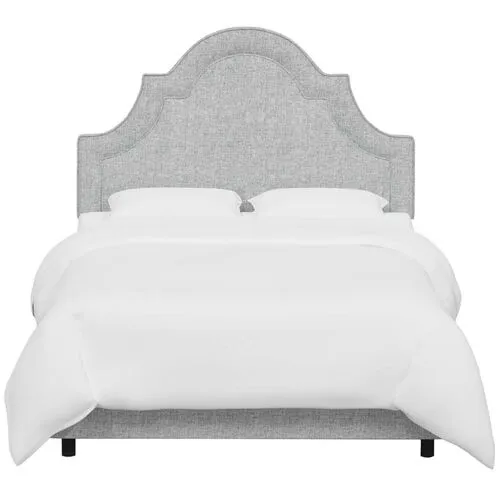 Kennedy Arched Bed - Textured Linen - Gray