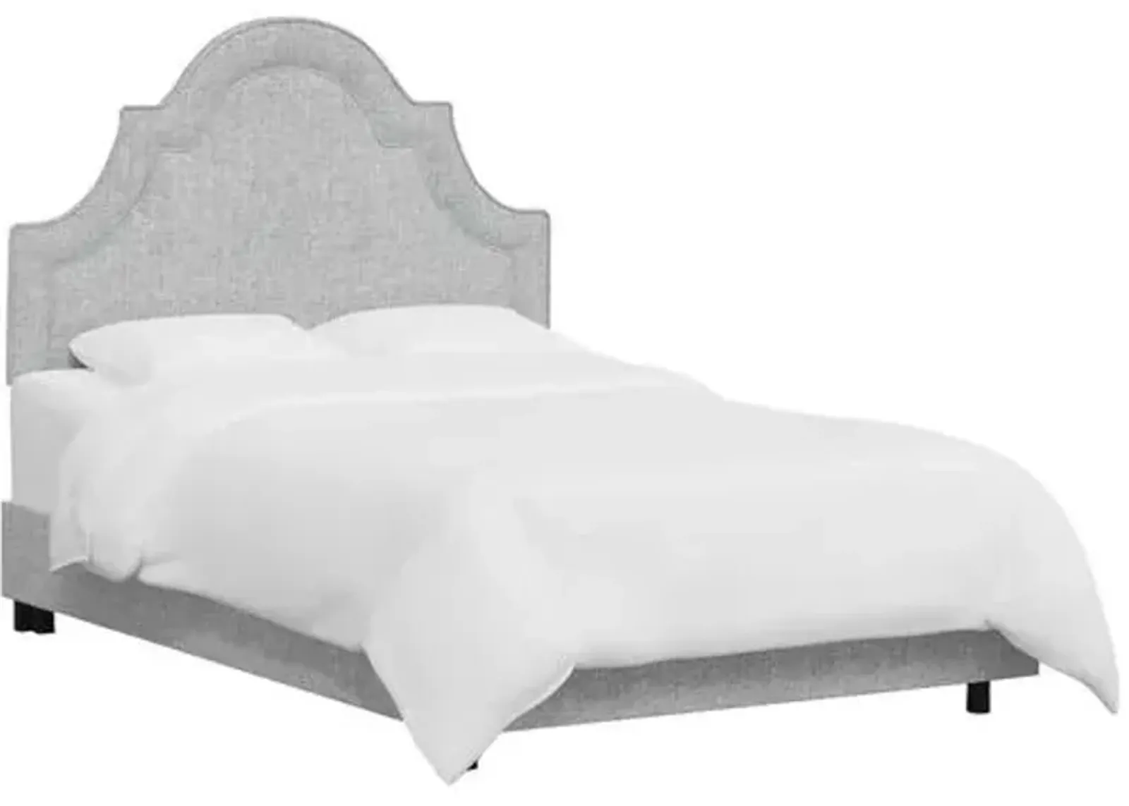 Kennedy Arched Bed - Textured Linen - Gray