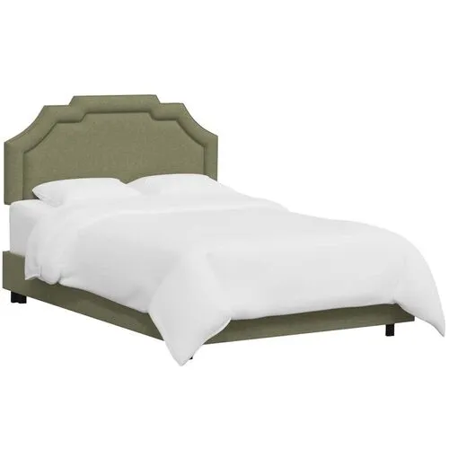 Lola Bed - Textured Linen - Green