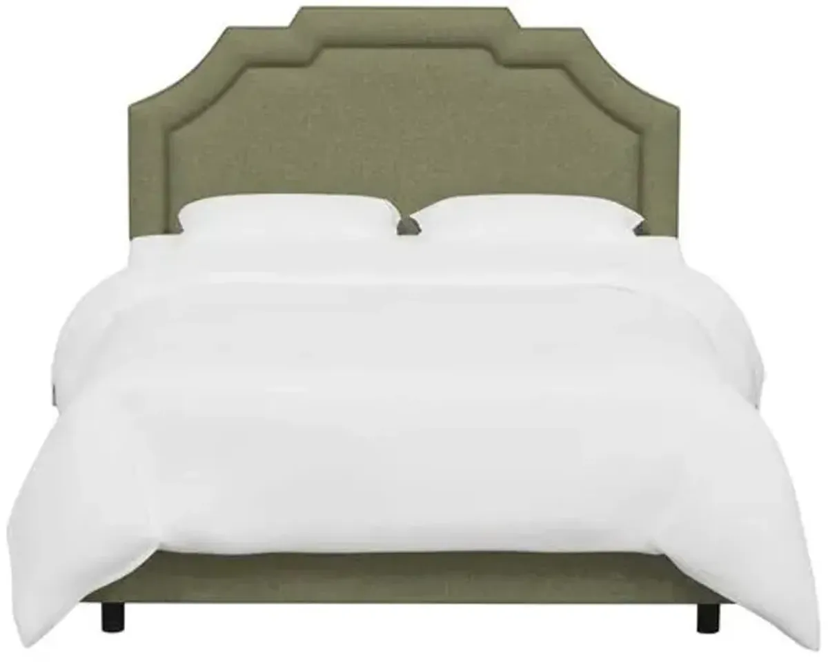 Lola Bed - Textured Linen - Green