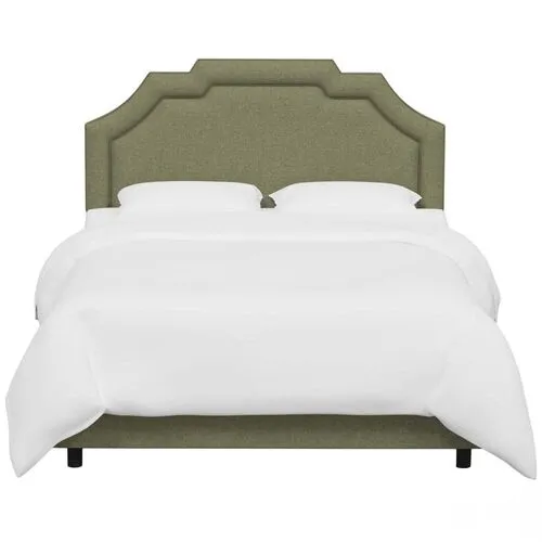 Lola Bed - Textured Linen - Green