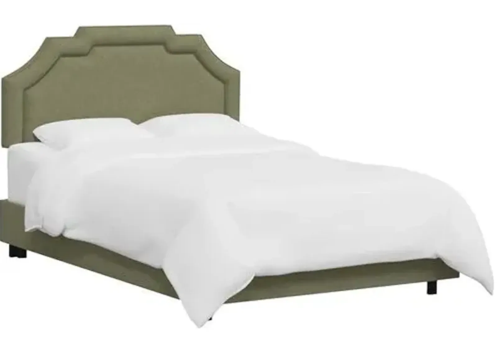 Lola Bed - Textured Linen - Green