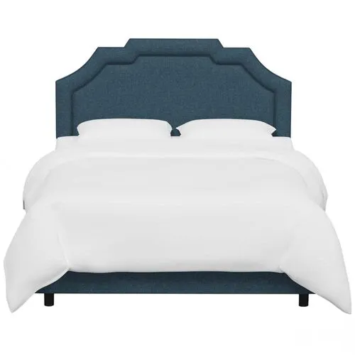 Lola Bed - Textured Linen - Blue