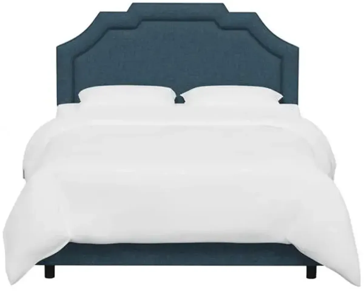 Lola Bed - Textured Linen - Blue