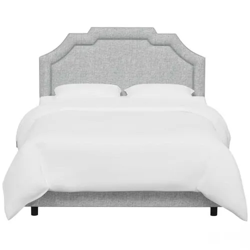 Lola Bed - Textured Linen - Gray