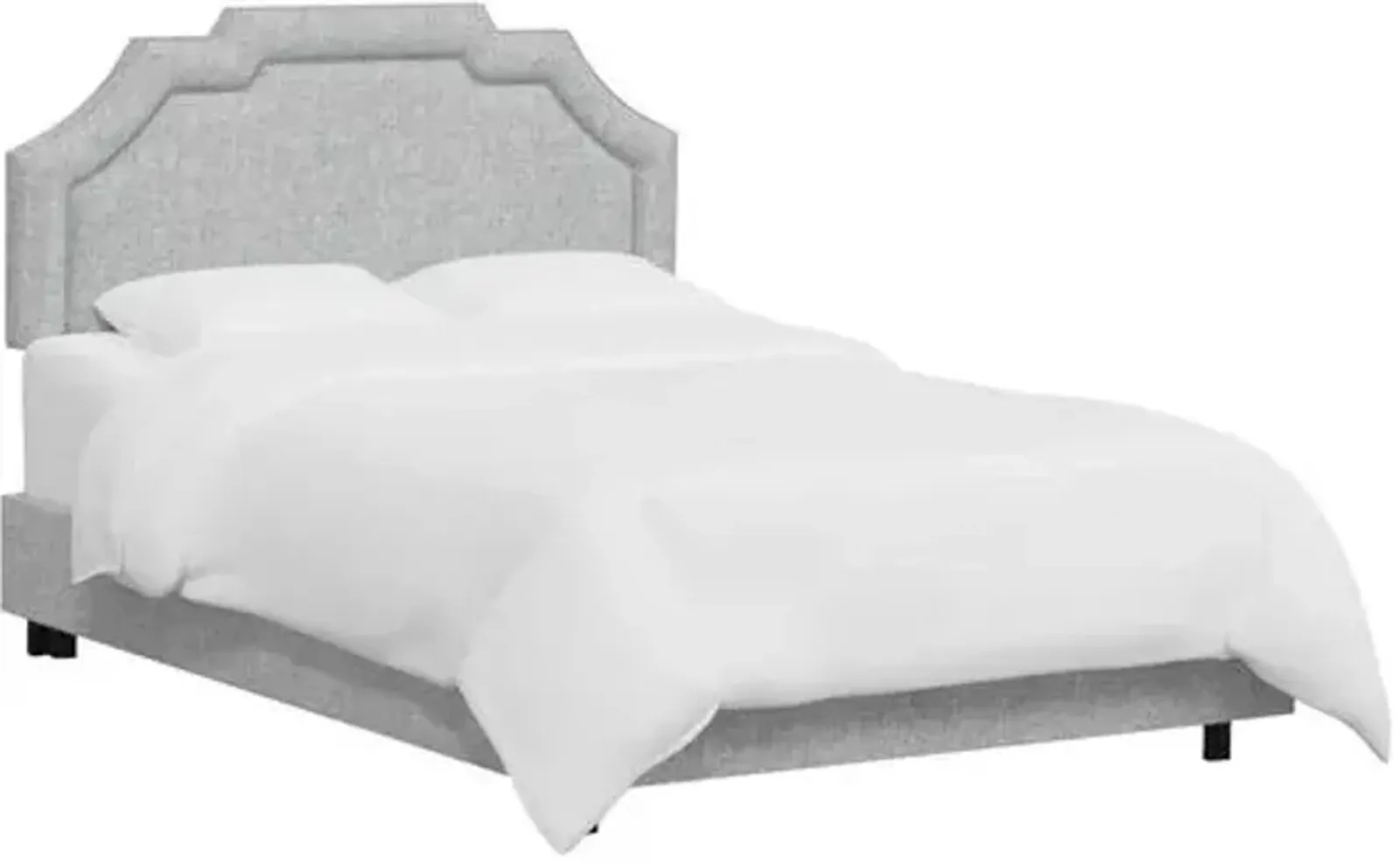 Lola Bed - Textured Linen - Gray