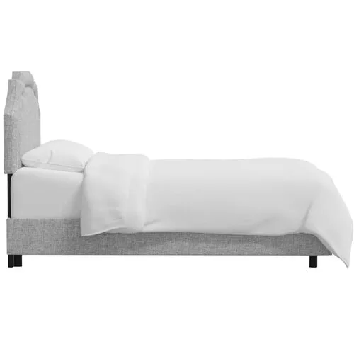 Lola Bed - Textured Linen - Gray