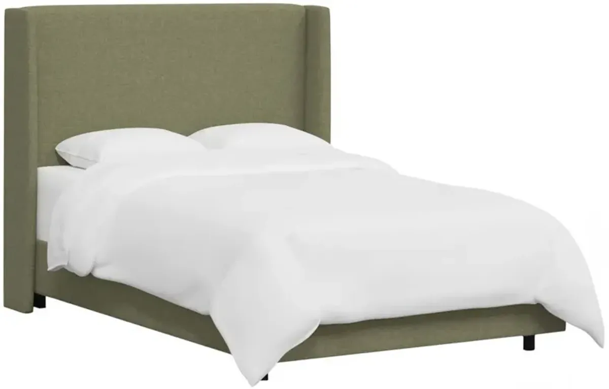 Kelly Wingback Bed, Textured Linen