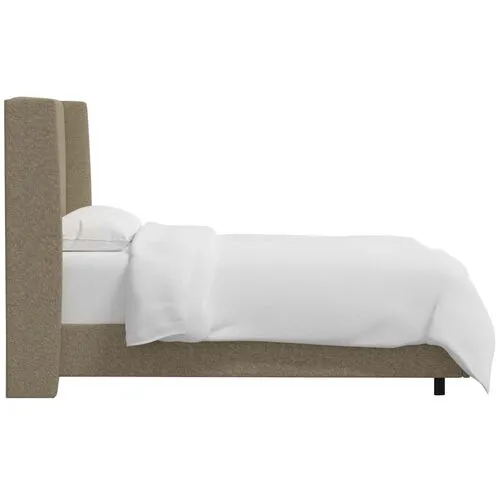 Kelly Wingback Bed - Textured Linen