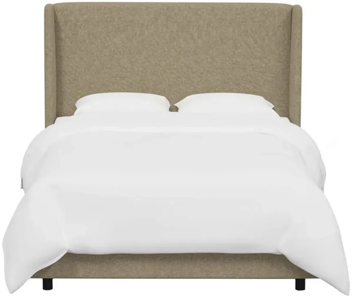 Kelly Wingback Bed, Textured Linen