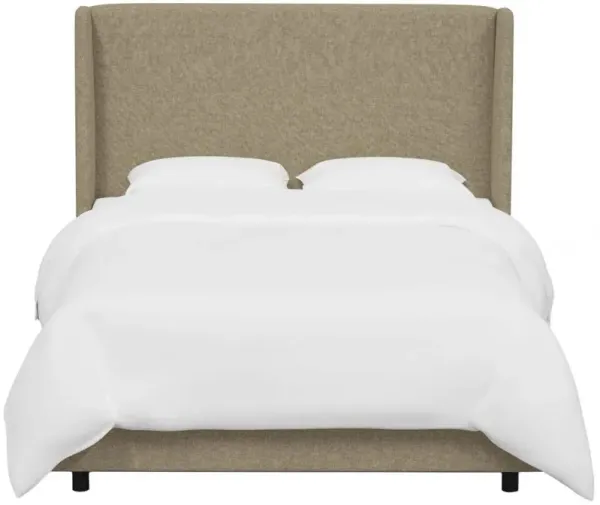 Kelly Wingback Bed, Textured Linen