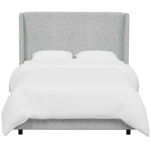 Kelly Wingback Bed - Textured Linen - Gray