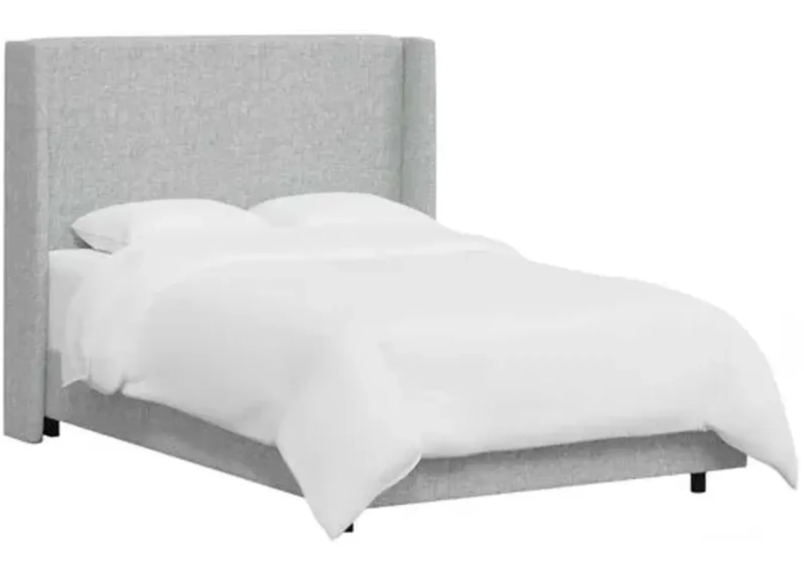 Kelly Wingback Bed - Textured Linen - Gray