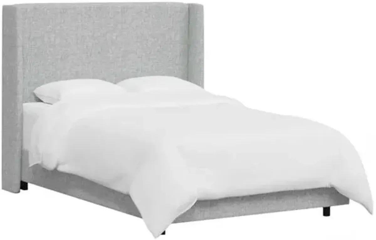 Kelly Wingback Bed - Textured Linen - Gray