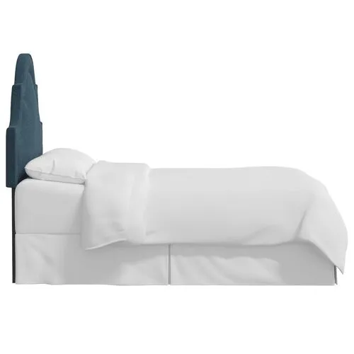 Kelly Arched Headboard - Textured Linen - Blue