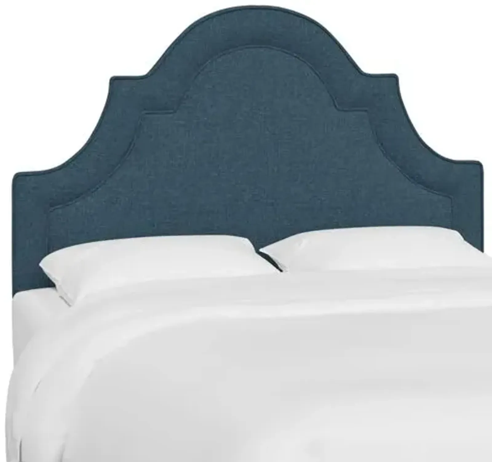 Kennedy Arched Headboard - Textured Linen - Blue