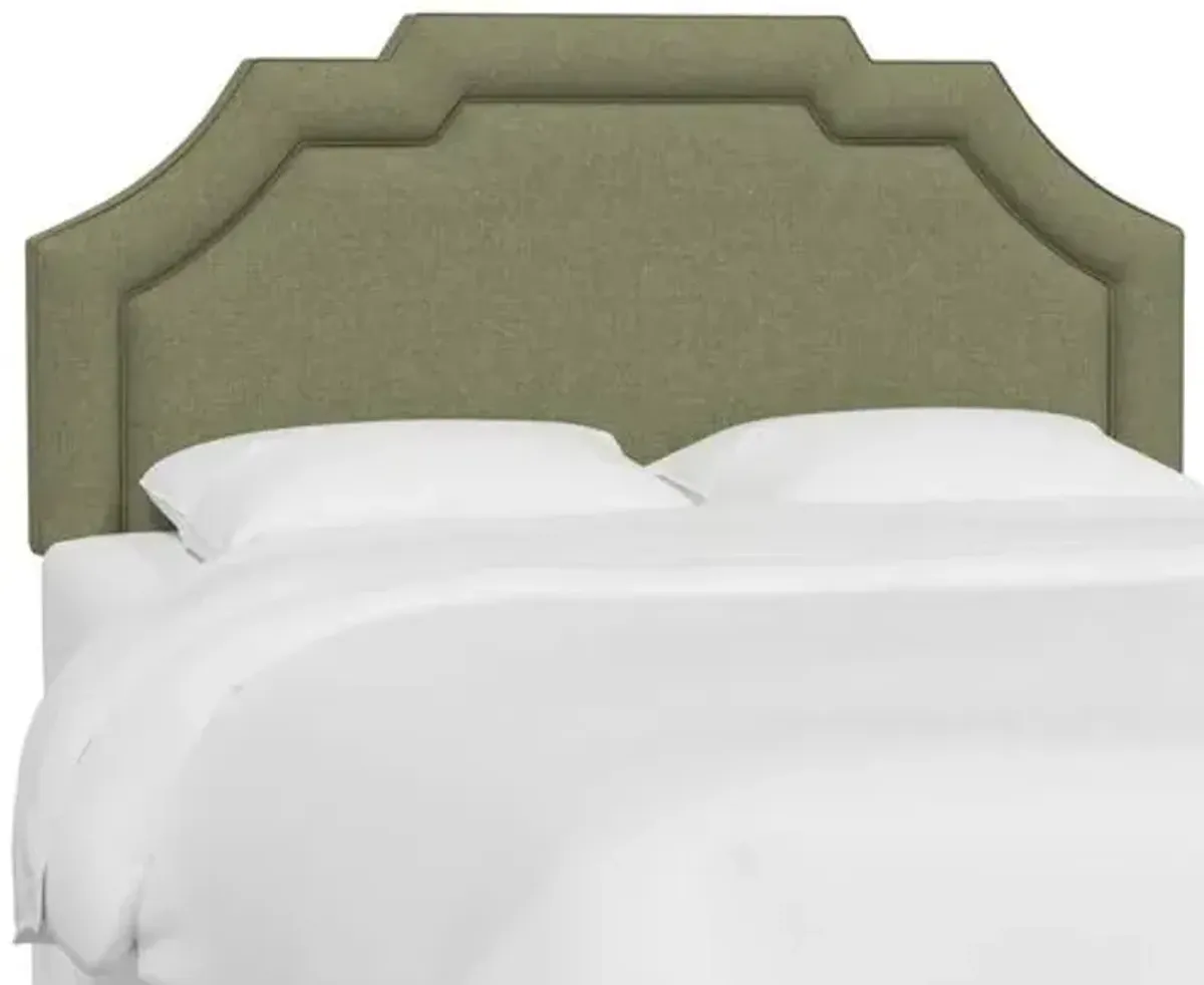 Lola Headboard - Textured Linen - Green