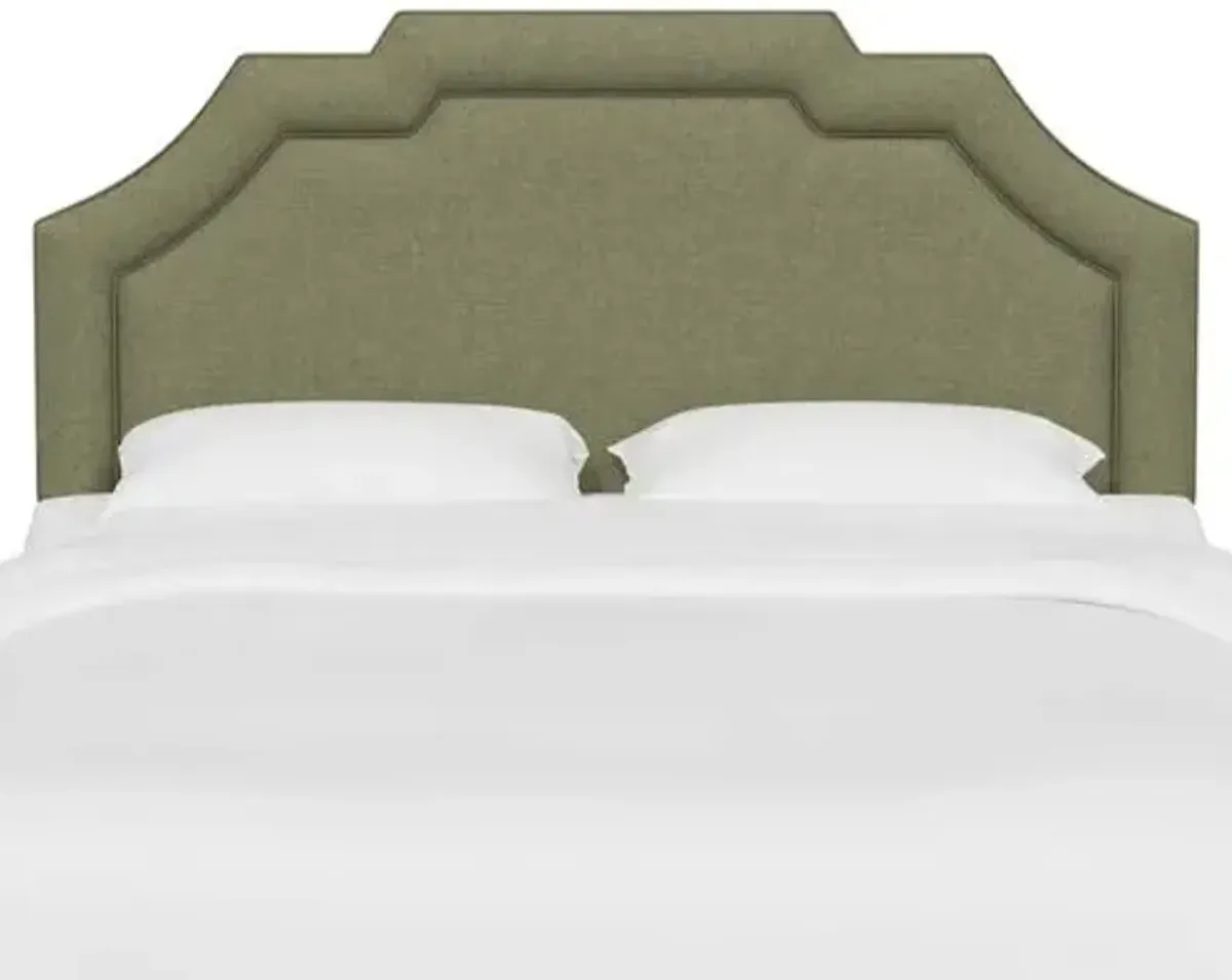 Lola Headboard - Textured Linen - Green