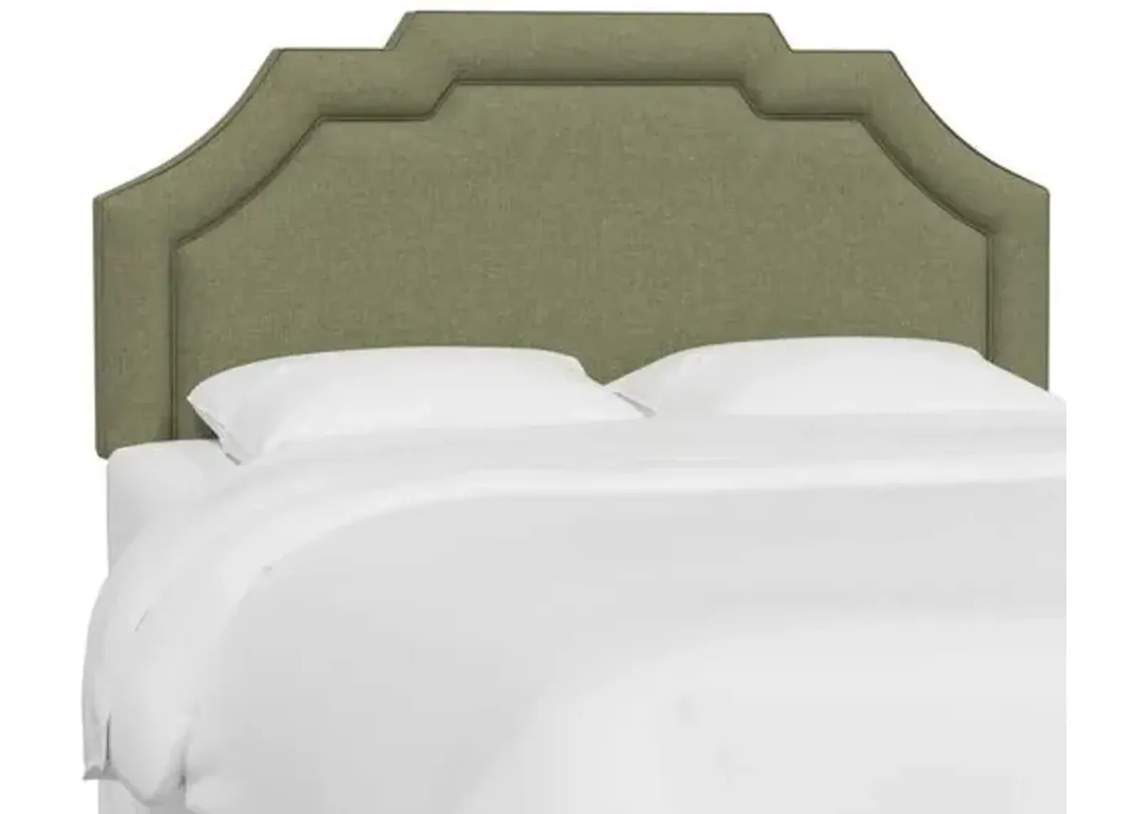 Lola Headboard - Textured Linen - Green