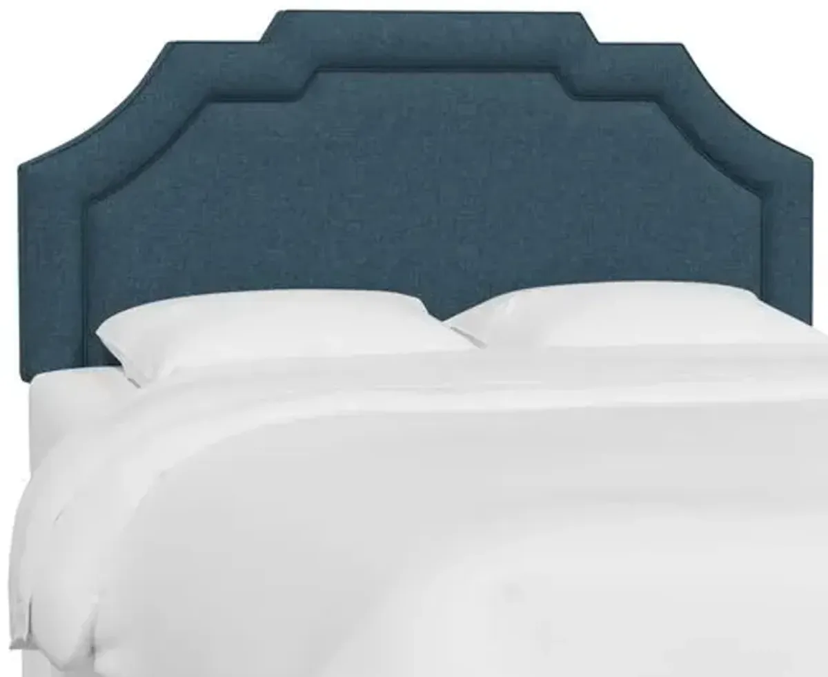 Lola Headboard - Textured Linen - Blue