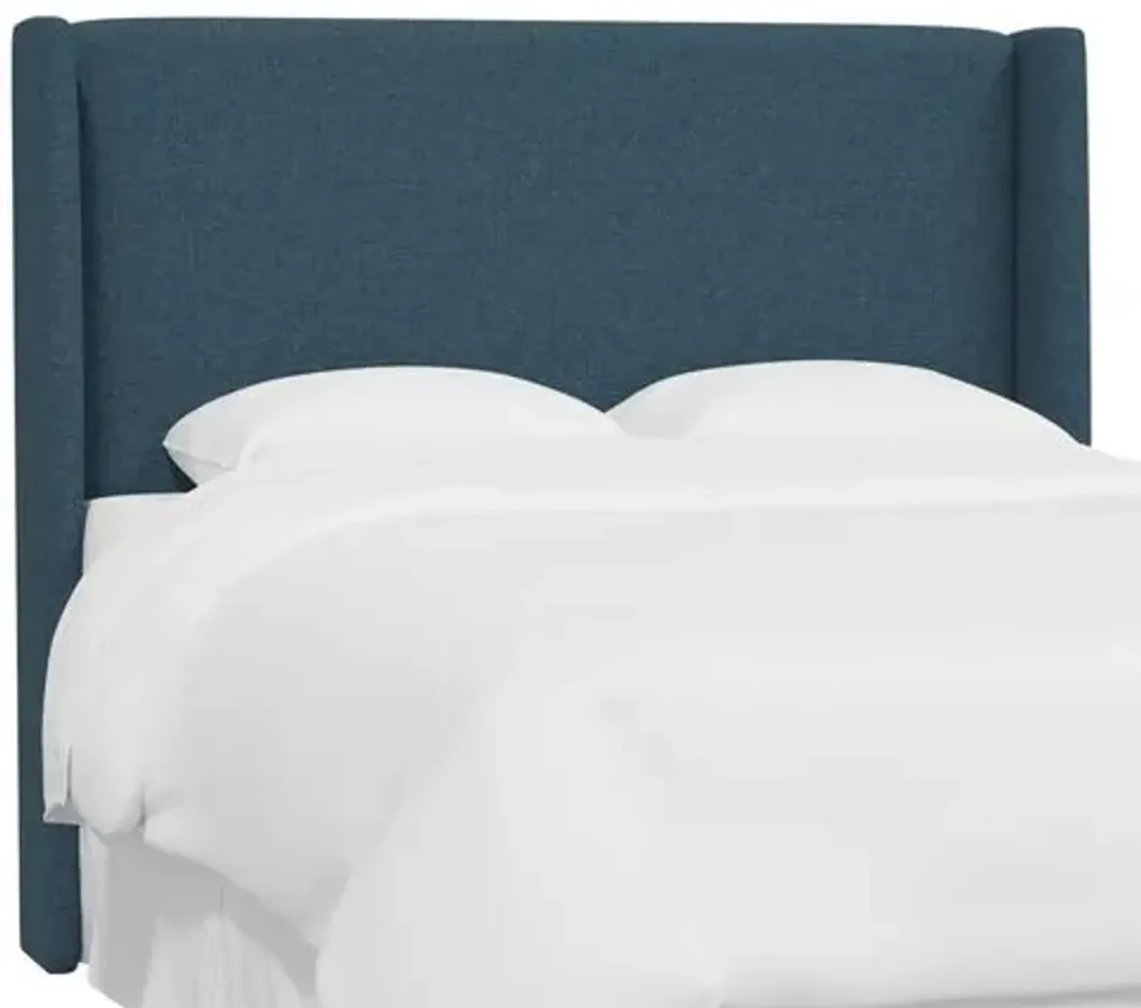 Kelly Wingback Headboard - Textured Linen - Blue