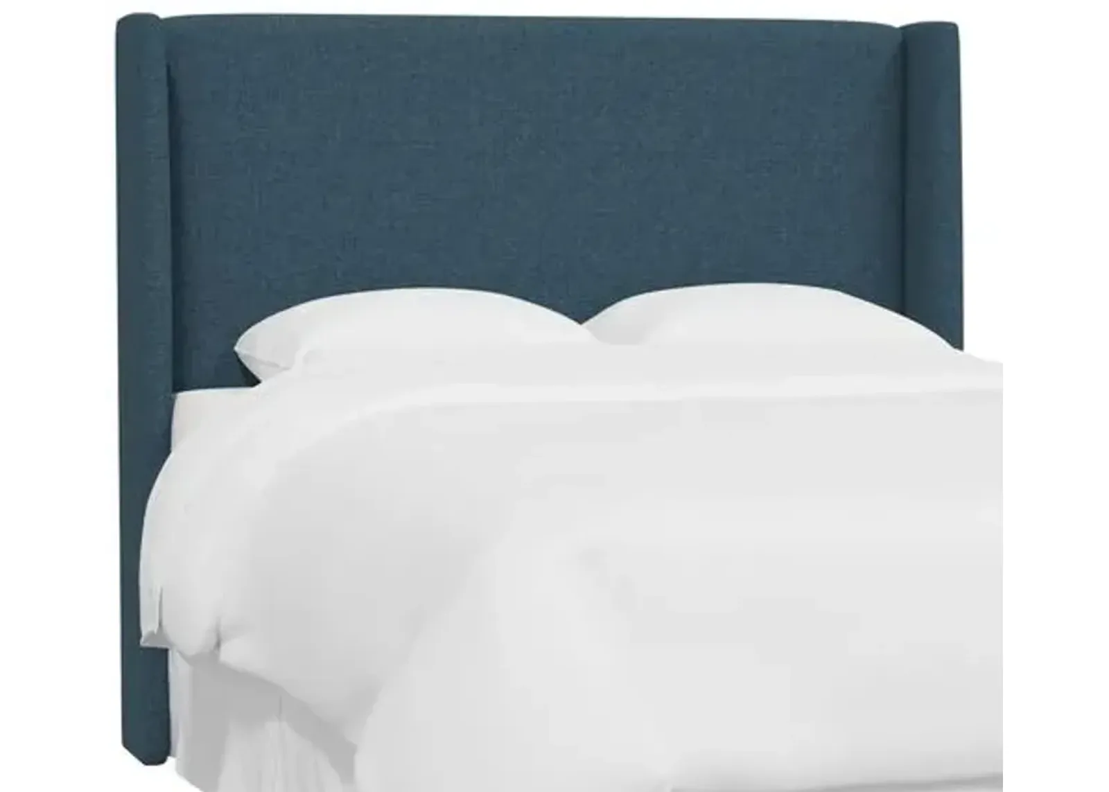 Kelly Wingback Headboard - Textured Linen - Blue