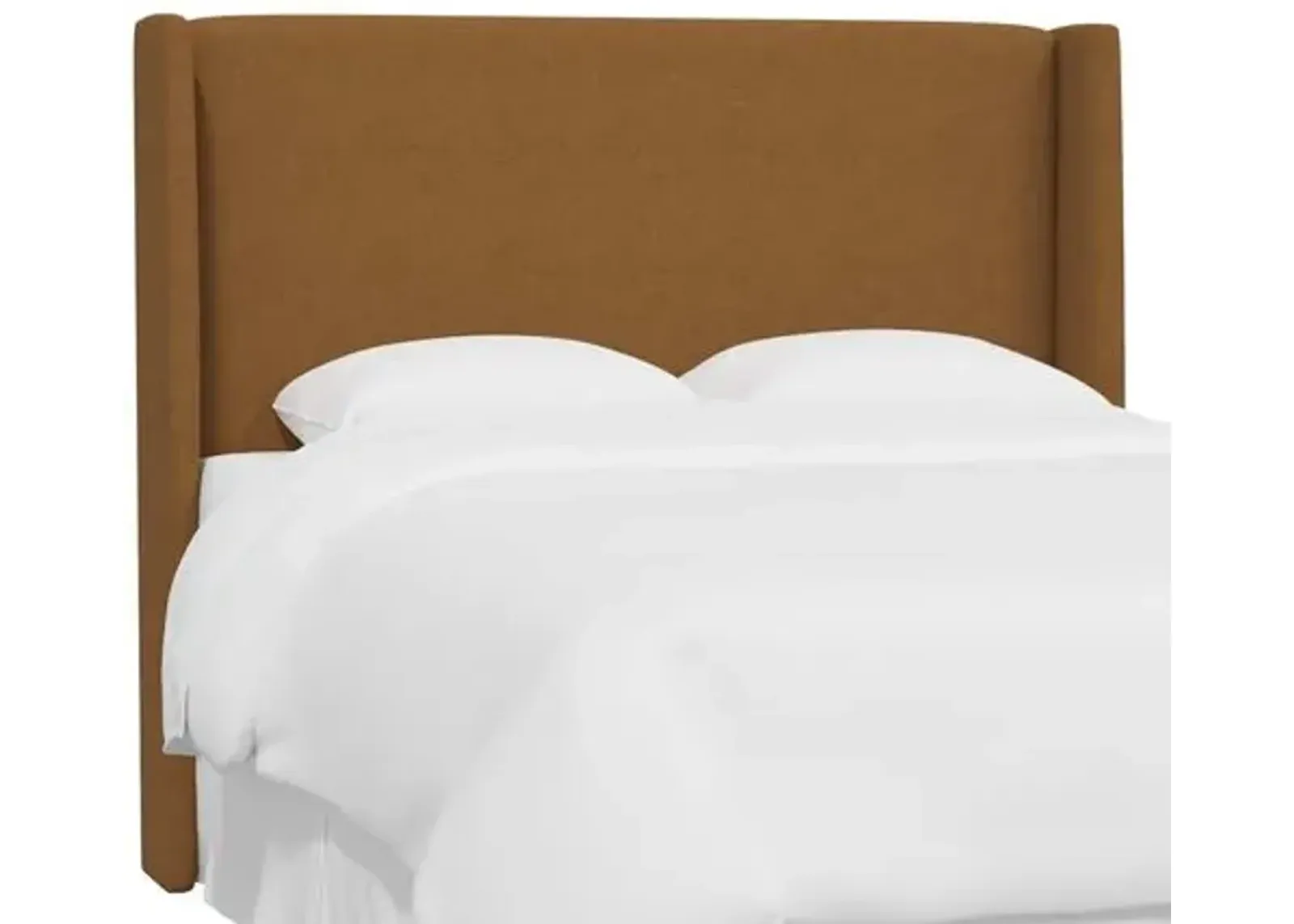 Kelly Wingback Headboard - Textured Linen - Orange