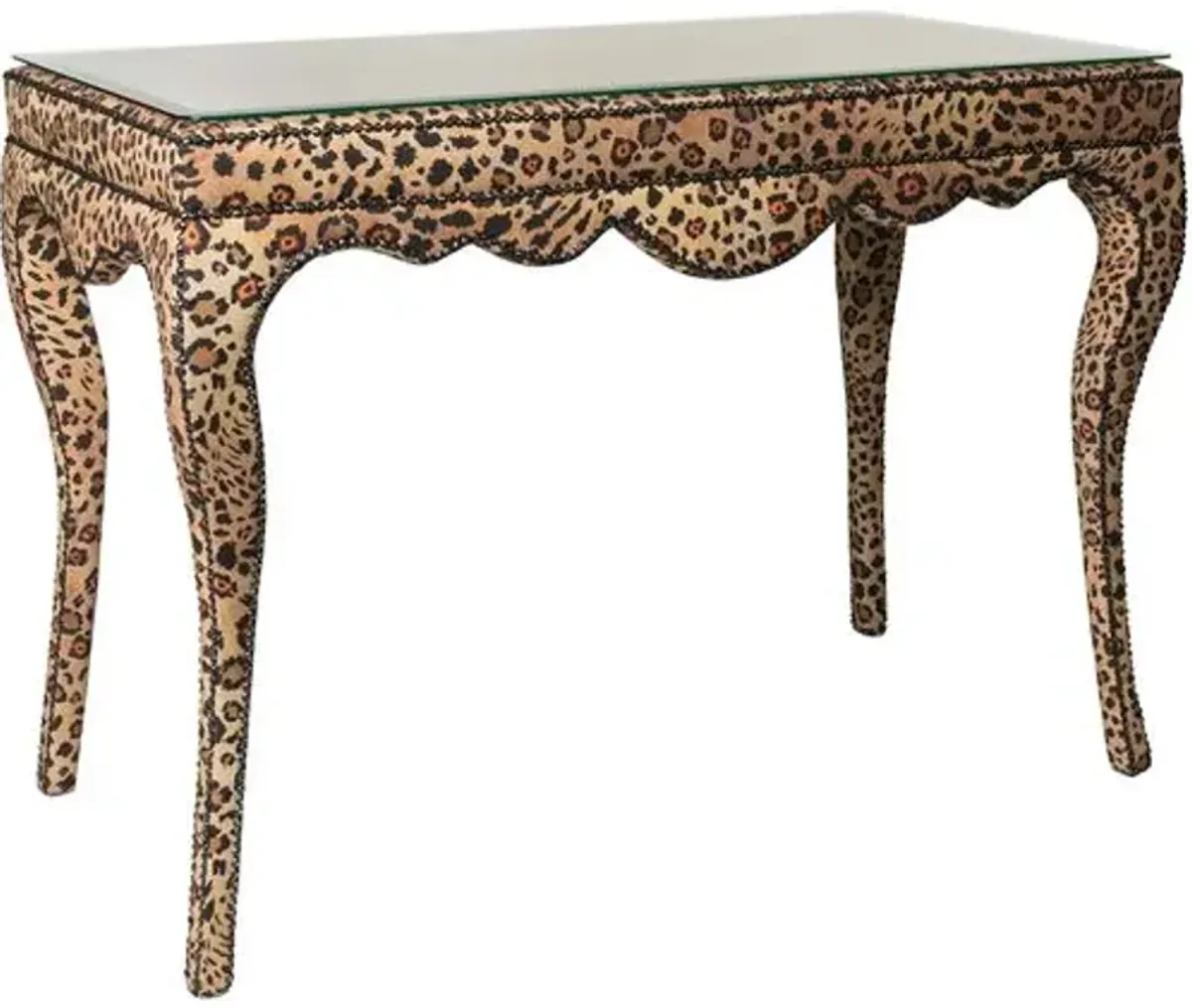 Nyala Console Table - Safari Spot Gold Linen - Ngala Trading Co.