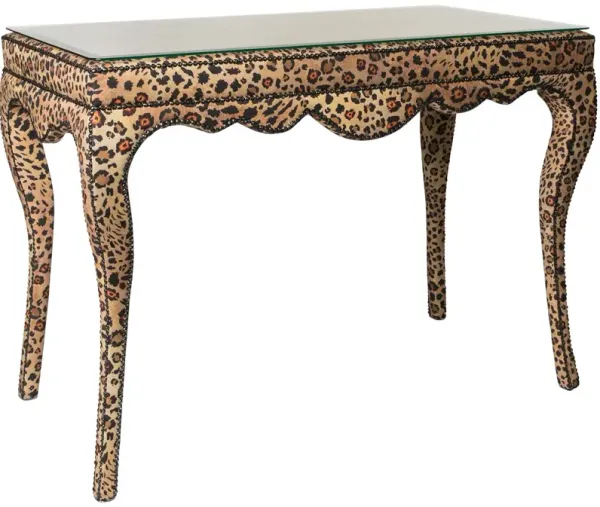 Nyala Console Table, Safari Spot Gold Linen