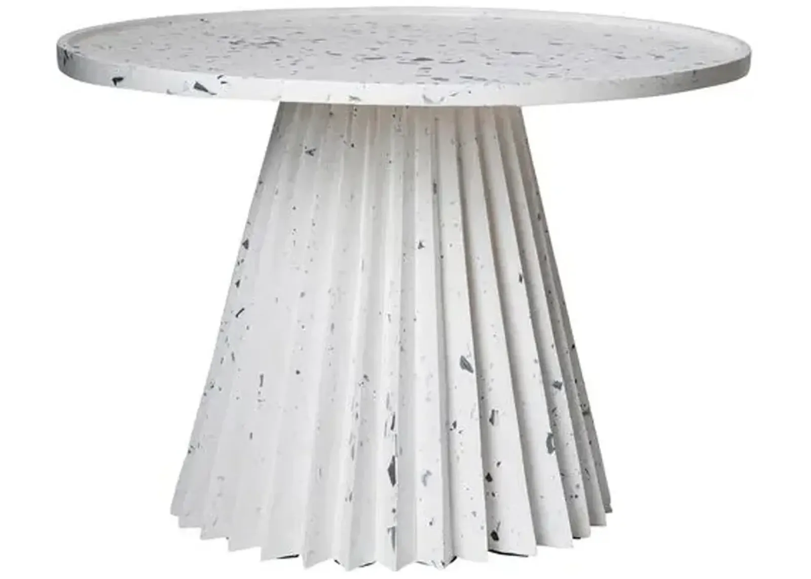 Fluted Side Table - Terrazzo - Ngala Trading Co. - White