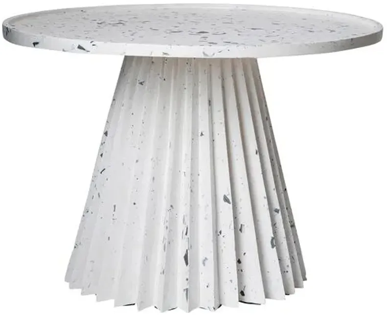 Fluted Side Table - Terrazzo - Ngala Trading Co. - White