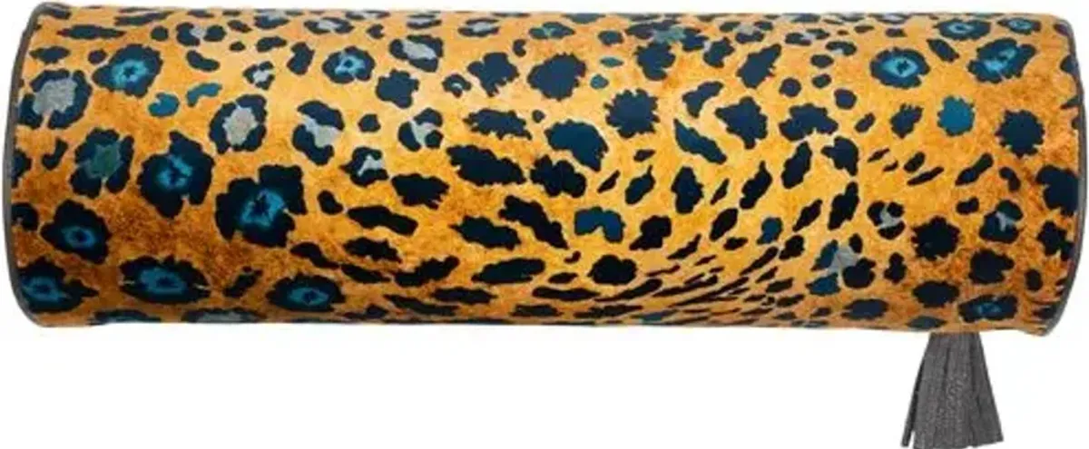 Safari Spot Velvet Bolster Pillow - Ngala Trading Co.